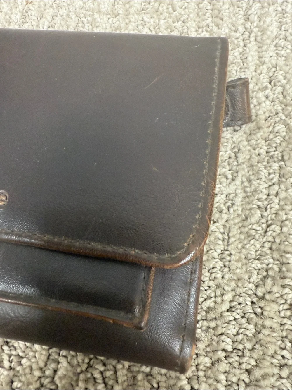 Liz Claiborne Chocolate Brown Leather Fold-Over Wallet